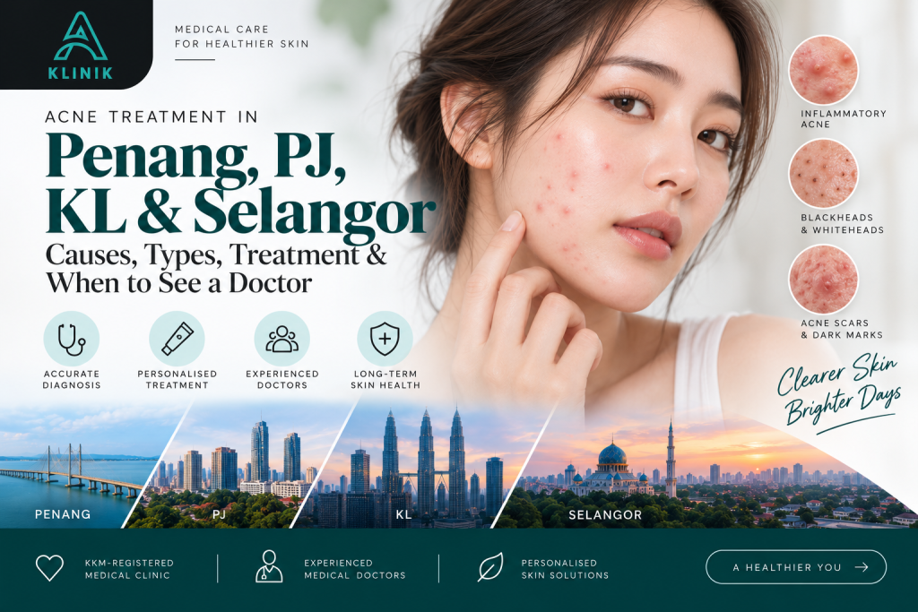 Acne treatment in Penang, PJ, KL & Selangor at A Klinik Medical