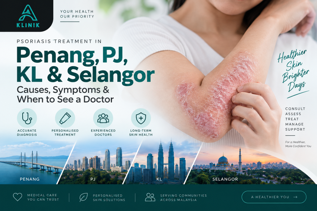 Psoriasis treatment in Penang, PJ, KL & Selangor at A Klinik Medical